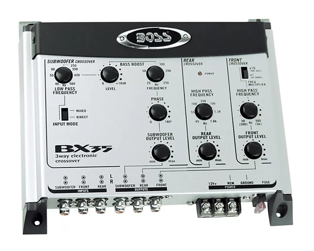 Boss Audio 3 Way Electronic Crossover Subwoofer Input And Output - BX35
