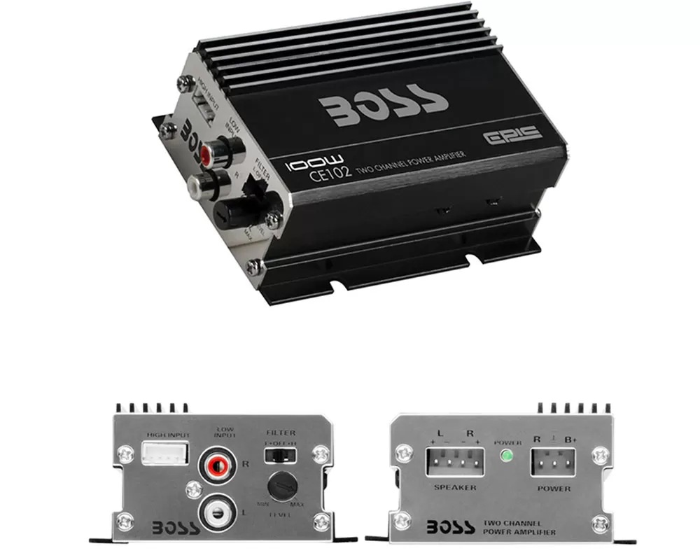 Boss Audio 100W Max Chaos Epic Series Mini Class A/B Two Channel Amplifier - CE102