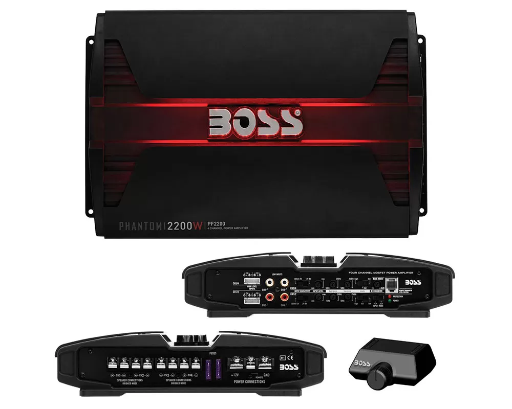 Boss Audio 2200W Phantom Series Class A/B Four Channel Amplifier - PF2200