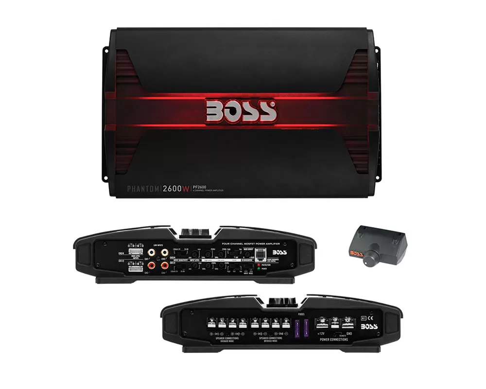Boss Audio 2600W Phantom Series Class A/B Four Channel Amplifier - PF2600