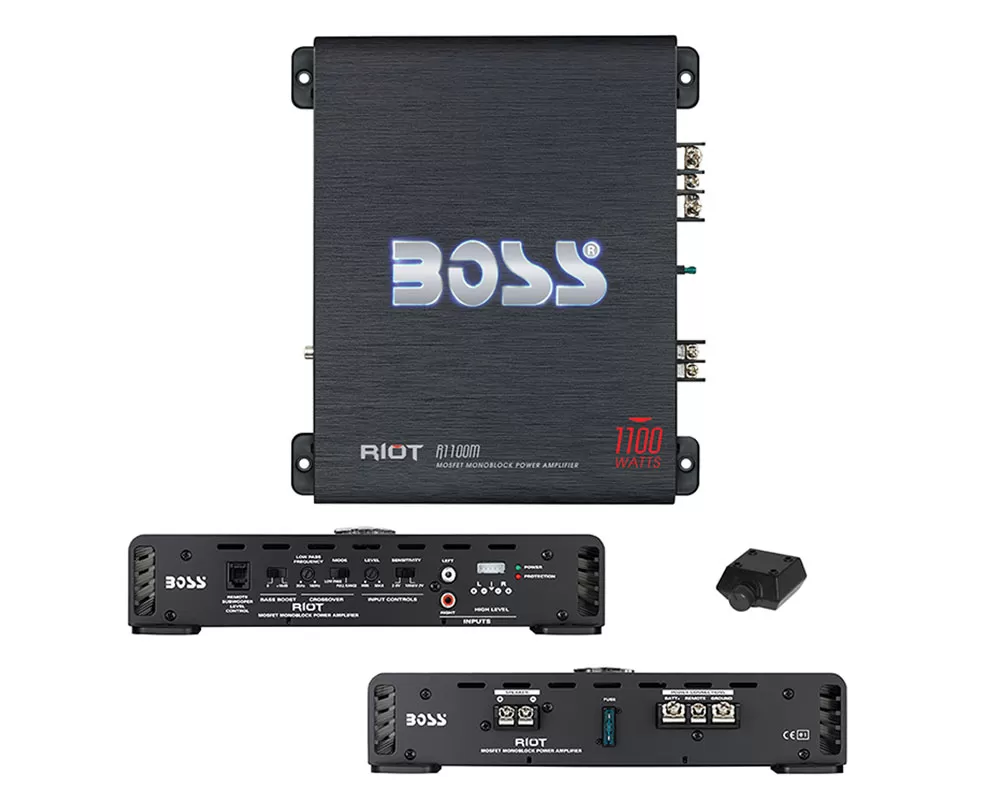 Boss Audio 1100W Max Riot Series Class A/B Monoblock Amplifier - R1100M