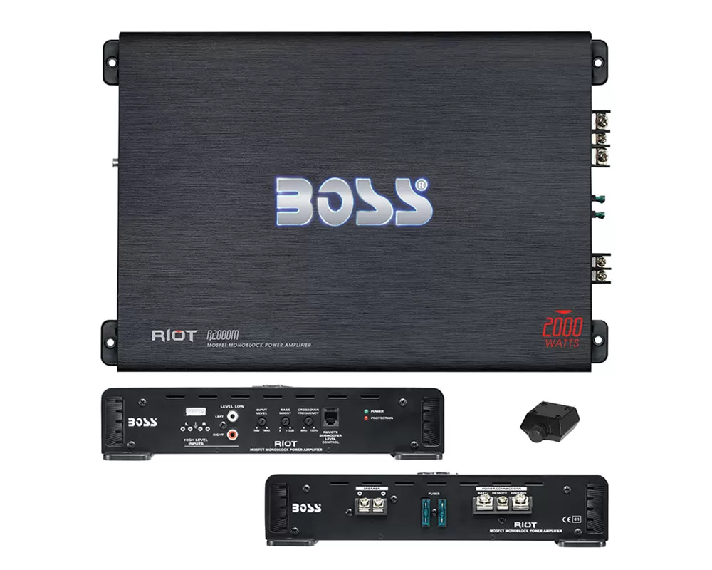Boss Audio 2000W Max Riot Series Class A/B Monoblock Amplifier - R2000M