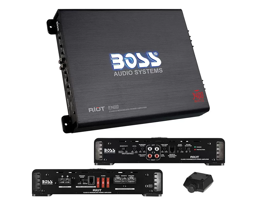 Boss Audio 3400W Max Riot Series Class D Monoblock Amplifier - R3400D
