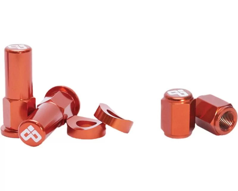 Dubya Rim Lock Nut & Valve Cap Kit Orange - 68-051O