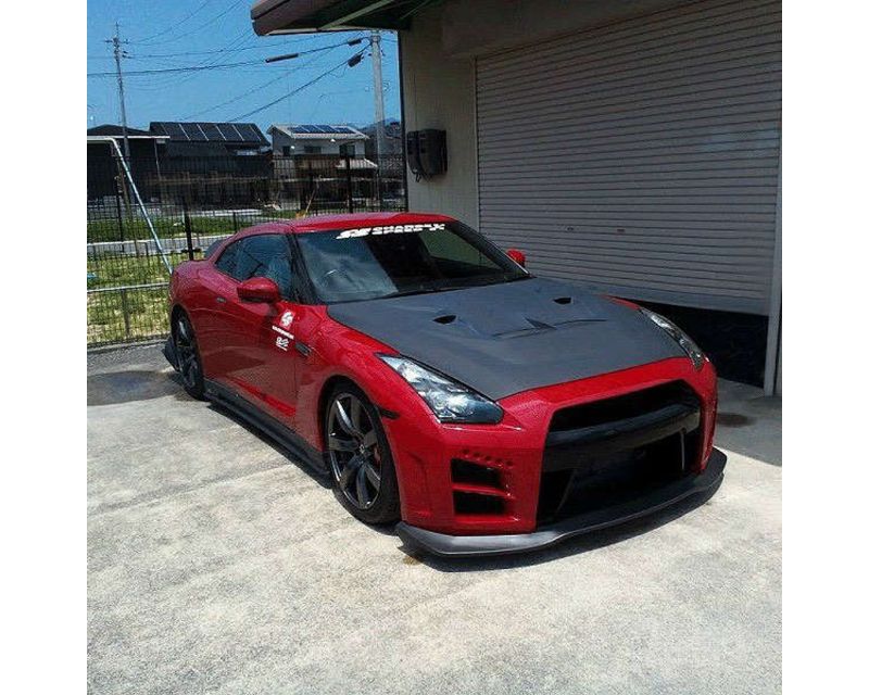 Charge Speed Carbon Front Bumper (White Gel) w/ LED & Carbon Front Under Diffuser Nissan GTR R35 2007-2024 - BCNG07-CS830FBCG