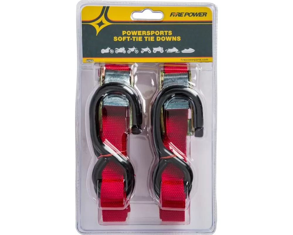 Fire Power Parts 1" Tie-Down W/ Soft Tie Red 2 Pack - 29-13032