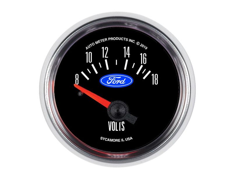 AutoMeter Electric Voltmeter Gauge 2-1/16" 8-18V Ford - 880823