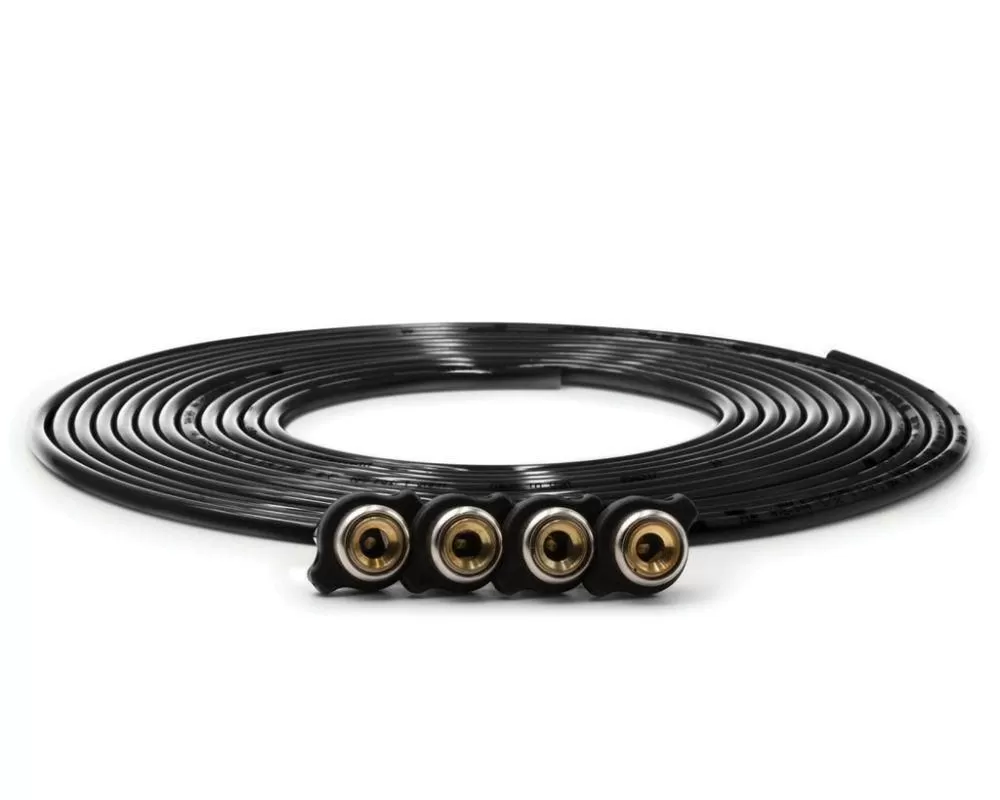 Up Down Air Replacement Black Tire Whip Hose Kit 240" w/ 4 Quick Release Chucks - 340-4100 BLK
