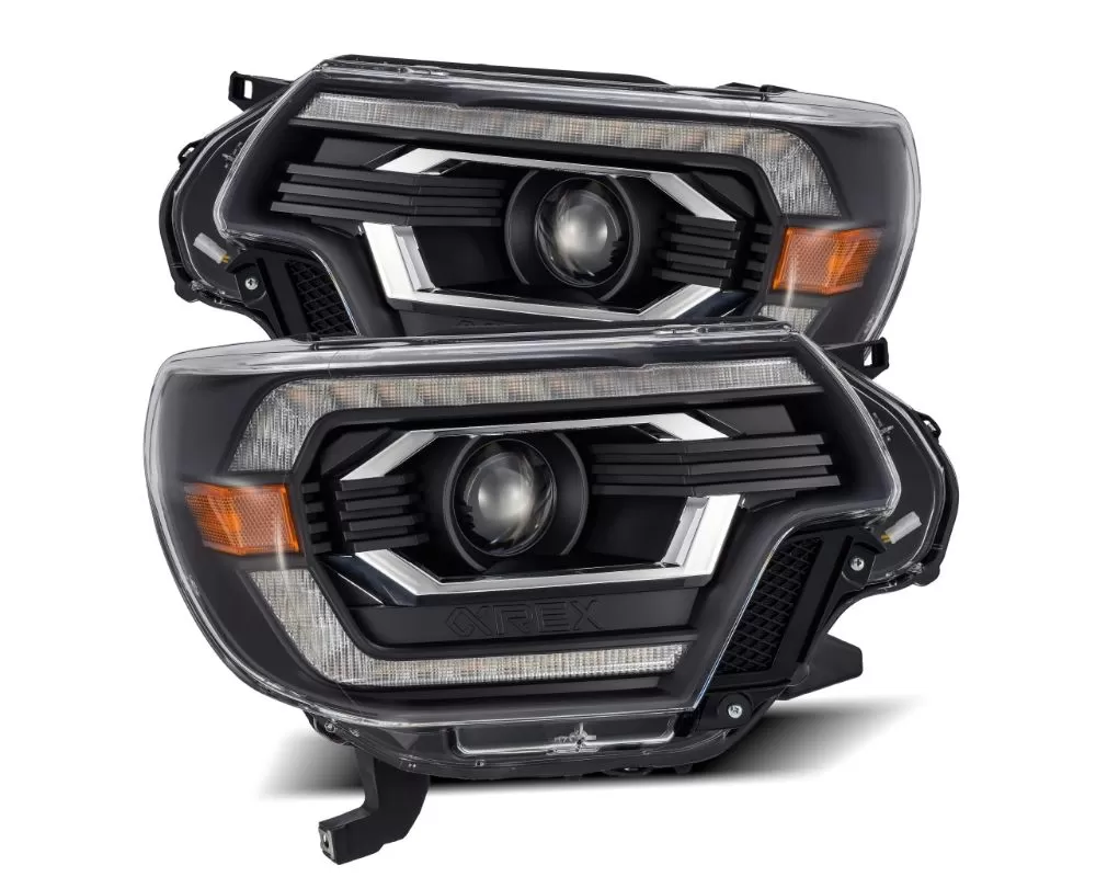 LUXX LED Projector Headlights Plank Style Black w/DRL Toyota Tacoma 2012-2015 AlphaRex - 880751