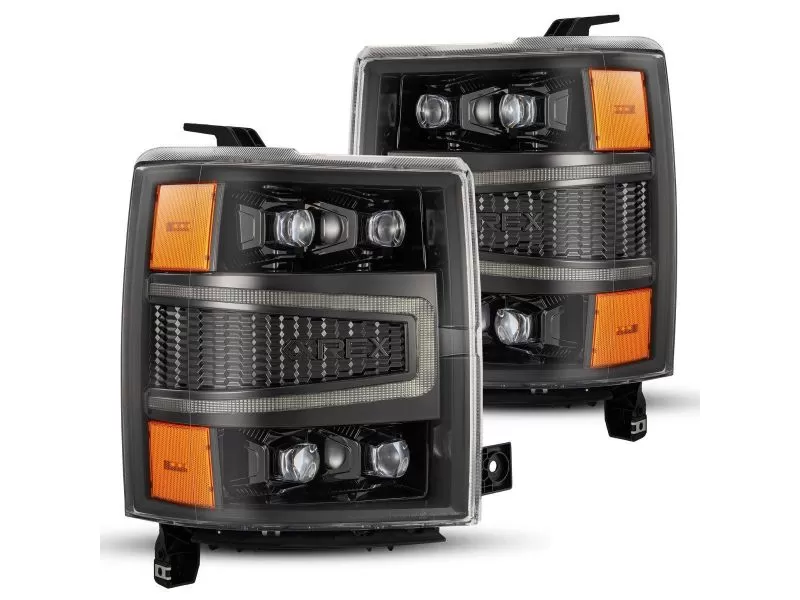 NOVA-Series LED Projector Headlights Alpha-Black Chevrolet Silverado 2014-2015 AlphaRex - 880241