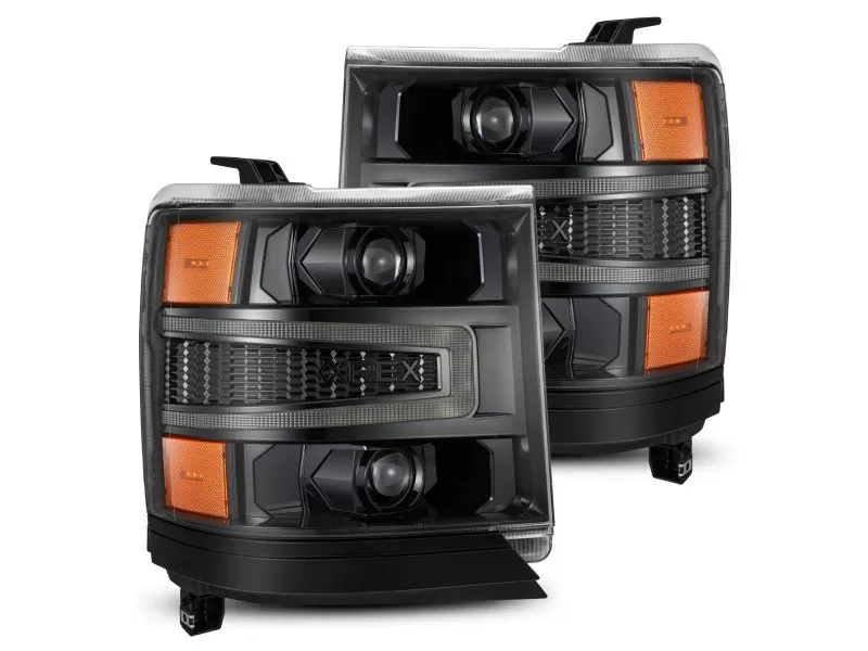 LUXX-Series LED Projector Headlights Alpha Black Chevrolet Silverado 1500 2016-2018 AlphaRex - 880233