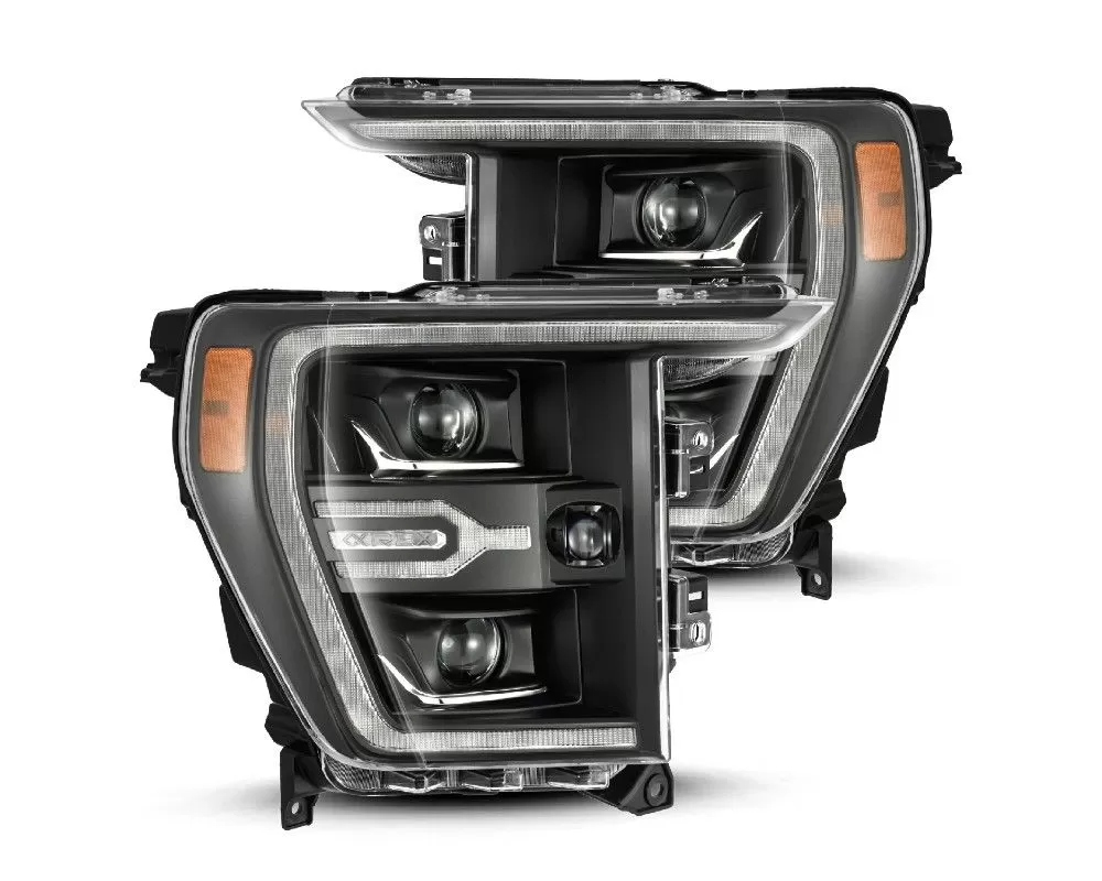 Black LED Projector Headlights Ford F150 LUXX-Series 2021-2022 AlphaRex - 880139