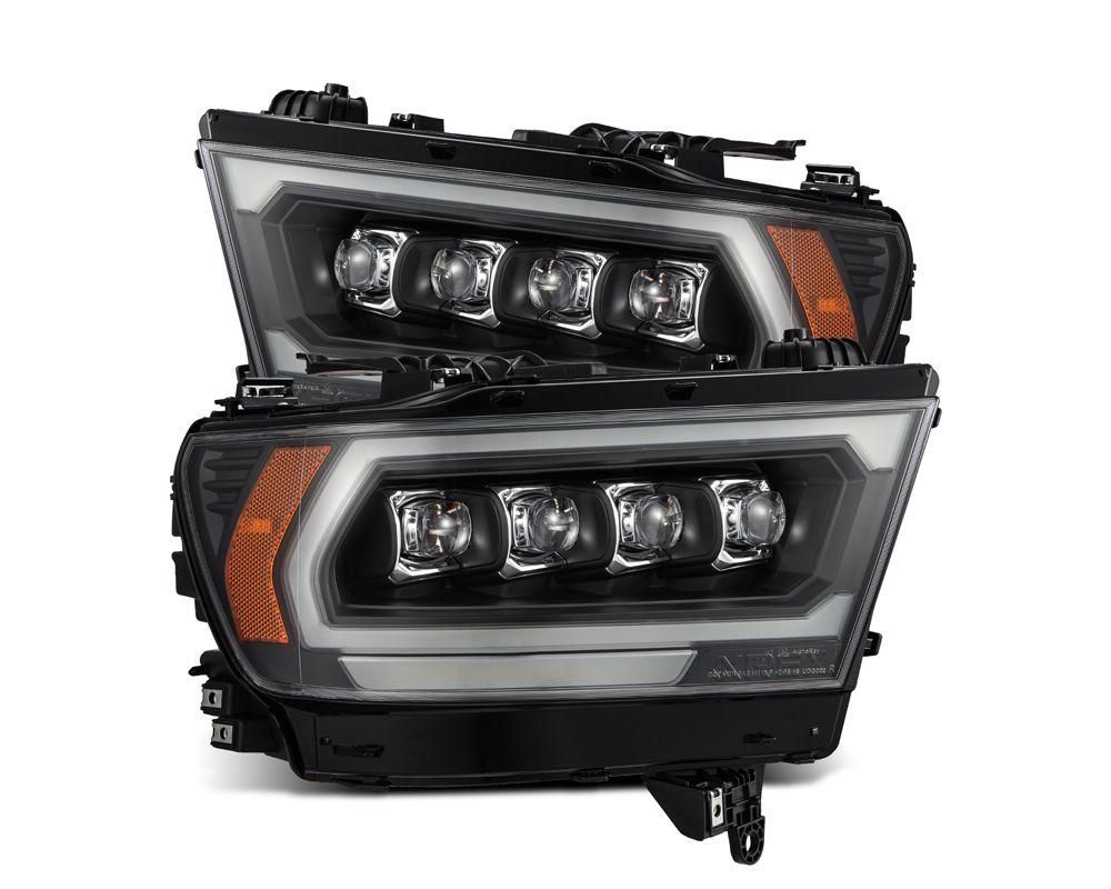 AlphaRex USA (MK II 2500 Style) NOVA-Series LED Projector Headlights Black Ram 1500 2019-2024 - 880578