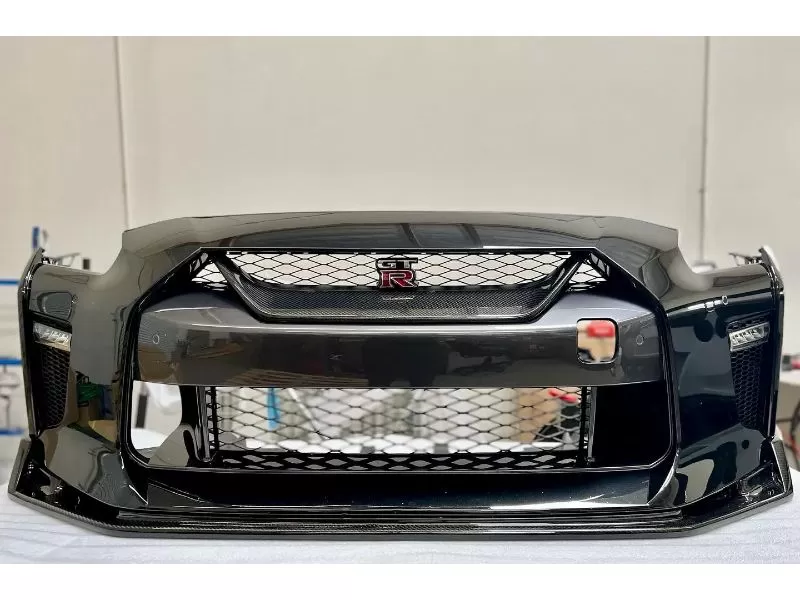 N-Tune CF 2x2 Gloss Spec T Front Splitter with Brake Ducts Nissan R35 GTR 2017-2022 - N500-5001