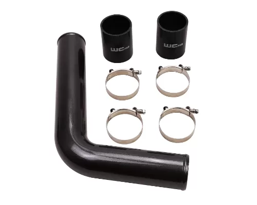 WCFab 2003-2007 5.9L Cummins Driver Side 3 Inch Replacement Intercooler Pipe Gloss Black Single Stage Powder Coating - WCF100359-GB