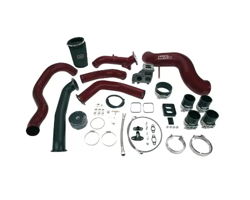 WCFab 2001-2004 LB7 Duramax S400 Single Turbo Install Kit Red Two Stage Powder Coating - WCF100489-RED