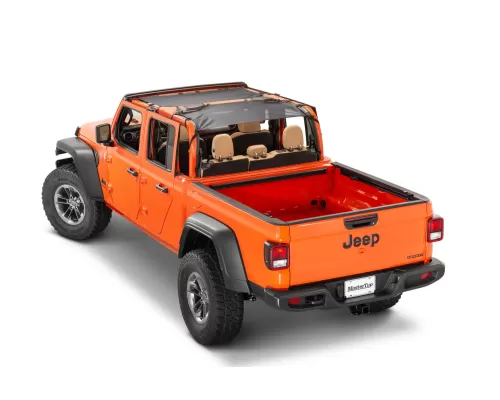 MasterTop Black Mesh Bimini Top Plus ShadeMaker Jeep Gladiator JT 2020-2021 - 14201701