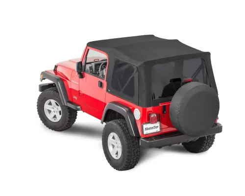 MasterTop  Jeep Replacement Top No Doorskins Tinted Glass For 1997-2006 Wrangler TJ Black MasterTwill - 15201224