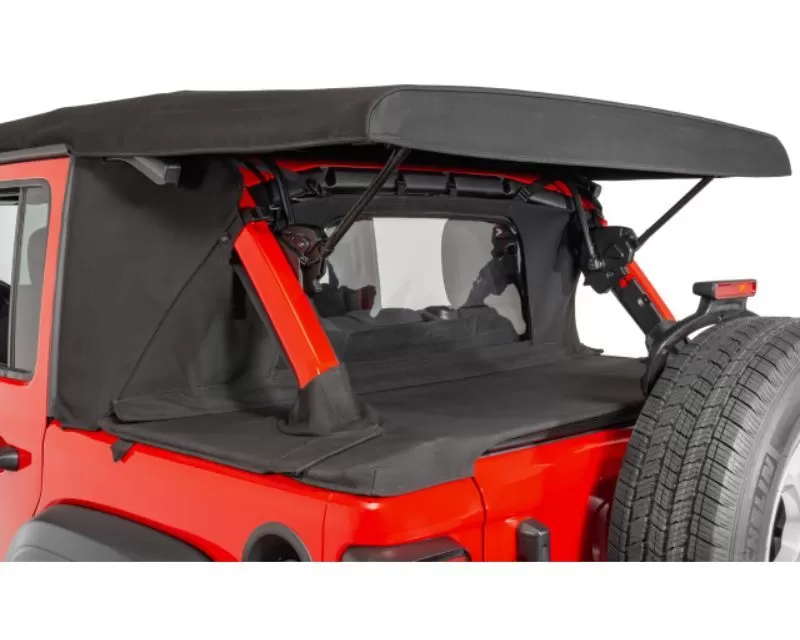 MasterTop 14310435 Bimini Top Plus w/ Header in Black Diamond Jeep Wrangler JK Unlimited 4-Door 2007-2018 - 14310435