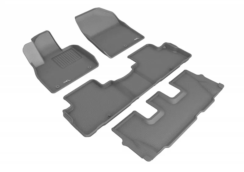 3D MAXpider Gray Kagu 1st & 2nd & 3rd Row Floormats Hyundai Palisade 2020-2021 - L1HY10001501