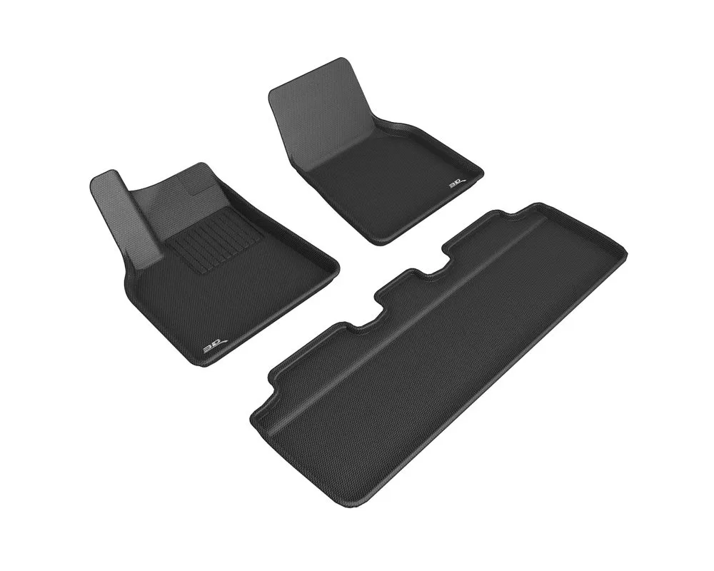 3D MAXpider 1st & 2nd Row Floormats - Black Tesla Model Y 2021-2022 - L1TL02701509