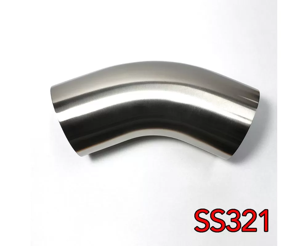 Stainless Bros 1.5" SS321 45 Degree Elbow - 1D / 1.5" CLR - 16GA / .065" - With Leg - 701-03826-4100