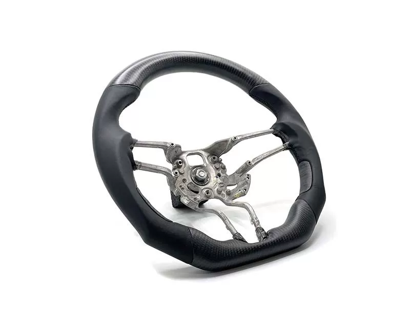 Porsche 991.2 | 718 | Cayenne 958.2 | Panamera 971 | Macan OEM Upgraded Steering Wheel Matte Carbon Black Stitch Smooth Leather - VR-991-GT3-STRWHL