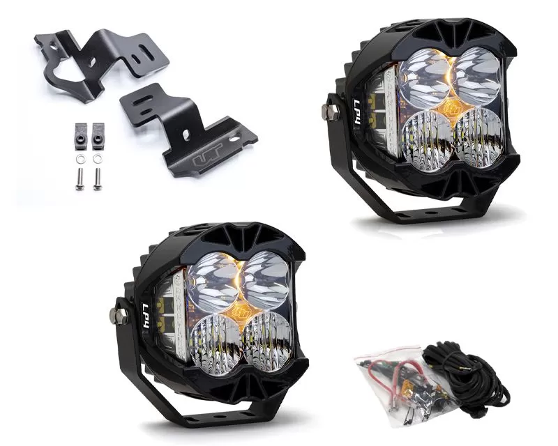 Chevrolet | GMC Trucks 2014-2018 A-Pillar Light Bracket Kit w/Baja Designs Clear Lens LP4 Pro LED Driving/Combo Pair - VR-GMC-915-297803