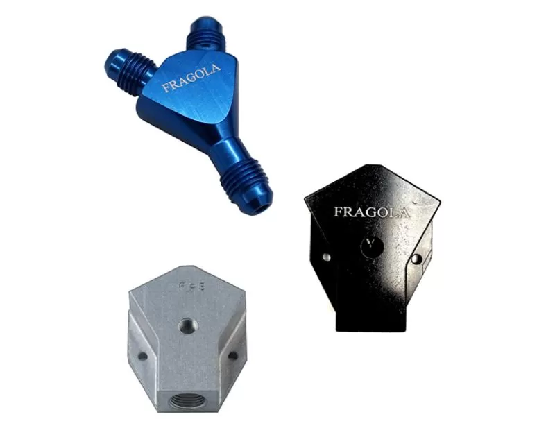 Fragola Y-Fitting -8AN Male Inlet x -6AN Male Outlets Black - 900609-BL