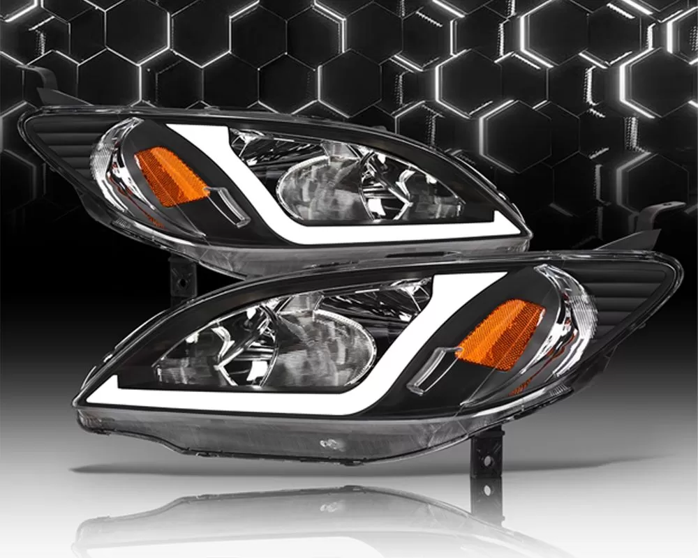 Alpha Owls LM Series Headlights (Crystal Headlights Black housing w/ LumenX Light Bar) Honda Civic 2004-2005 - 8709481
