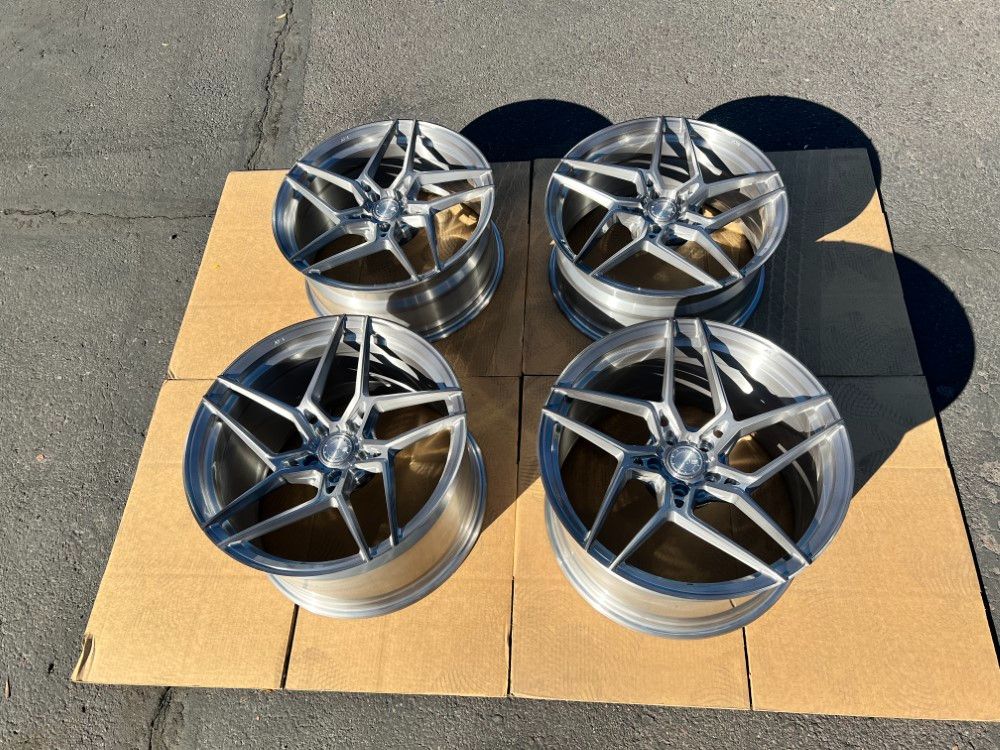 AL13 D014 Monoblock Wheel Set of 4 20x9 20x12 5x112 Classic Satin Silver Lamborghini Huracan/Audi R8 CLEARANCE - D014M-20