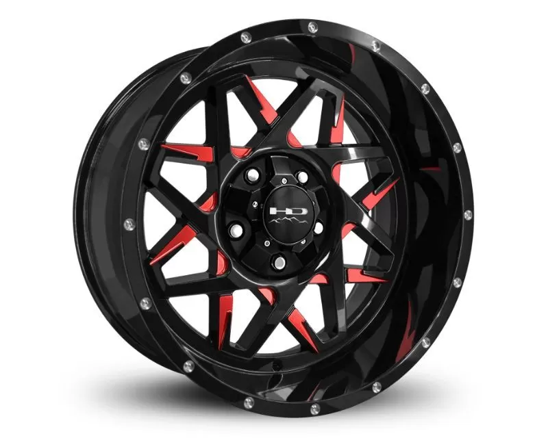 HD Off-Road Caliber 20x10.0 Gloss Black Milled w/ Red Clear Jeep Exclusive - CA201056-25ML3-R