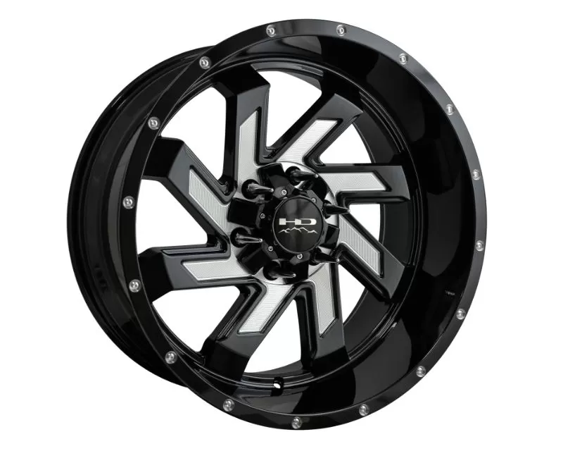 HD Off-Road SAW Wheel 20x10 6x135|6x139.7 -25mm Gloss Black Milled Face - SA201066-25MF