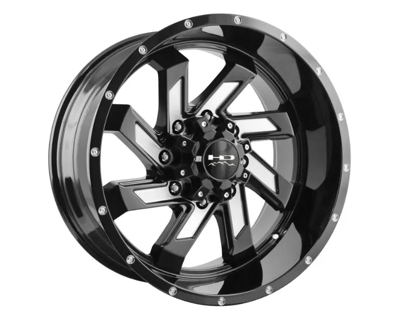 HD Off-Road SAW Wheel 20x10 8x180 -25mm Gloss Black Milled Face - SA201080-25MF
