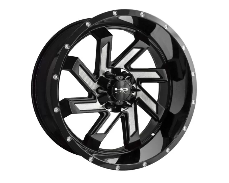 HD Off-Road SAW Wheel 22x10 6x135|6x139.7 -10mm Gloss Black Milled Edges - SA221066-10MF