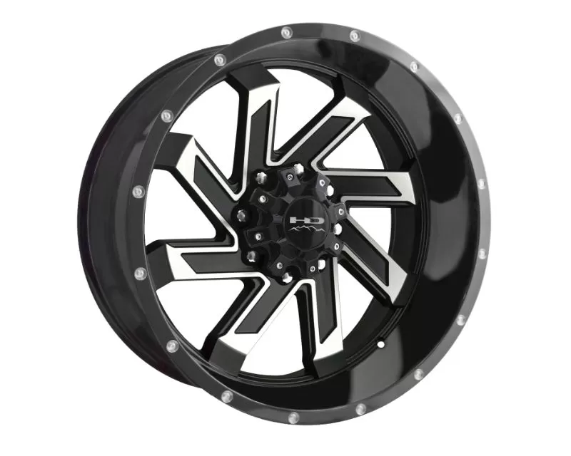 HD Off-Road SAW Wheel 22x10 8x180 -10mm Gloss Black Milled Face - SA221080-10SBM
