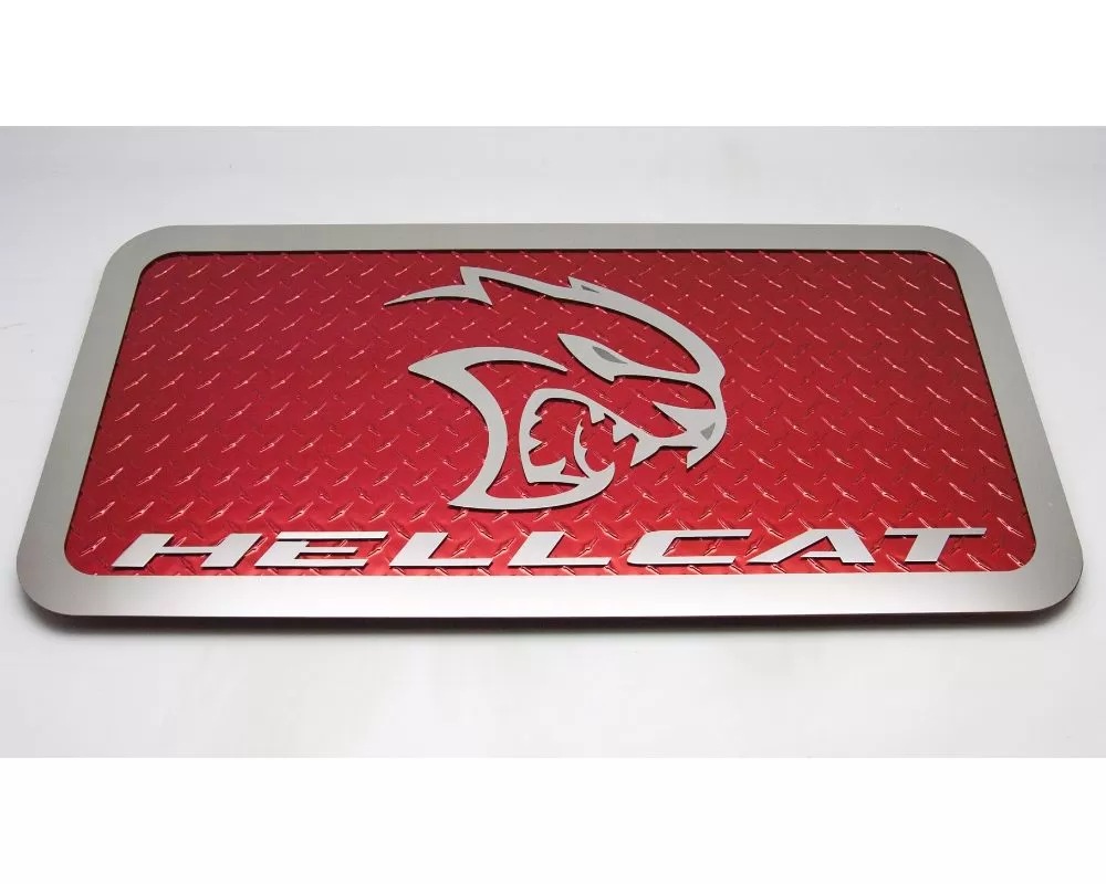 American Car Craft Red LED Hellcat Car Show Display Diamond Plate Dodge Challenger 2015-2023 - ACC-151082-RD