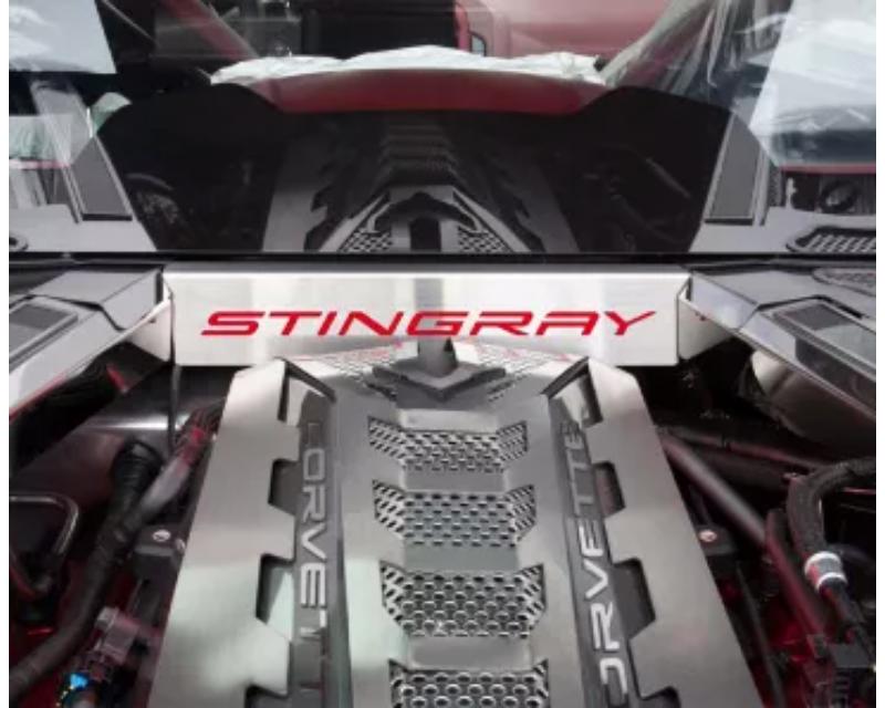 American Car Craft Black Carbon Fiber Lower Rear Window Accent Stingray Style Chevrolet Corvette C8 2020-2024 - ACC-883045-BLK
