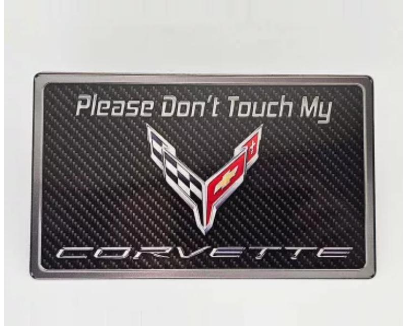 American Car Craft Black Carbon Fiber Dash Plaque Chevrolet Corvette C8 2020-2024 - ACC-881054-BLK