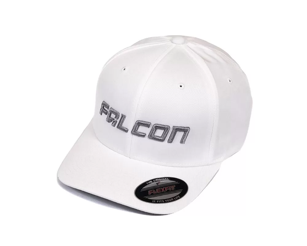 Falcon Shocks FlexFit Curved Visor Hat White/Silver - Small/Medium - 93-03-02-005