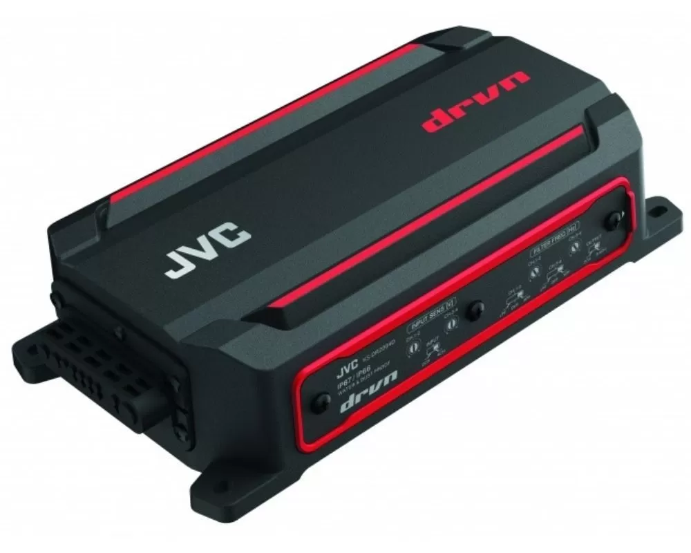 JVC 4-Channel Compact Digital Amplifier for Compact Car, Marine, UTV and Motorcycle w/ A2 Warranty - KS-DR2004D