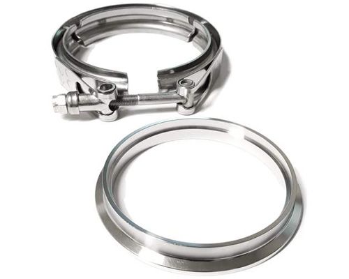 ATP 4" Stainless Downpipe Flange and Clamp Borg Warner T4 housing on S400 Series S SX SX-E S400 S400SXE - CLC-CLA-056