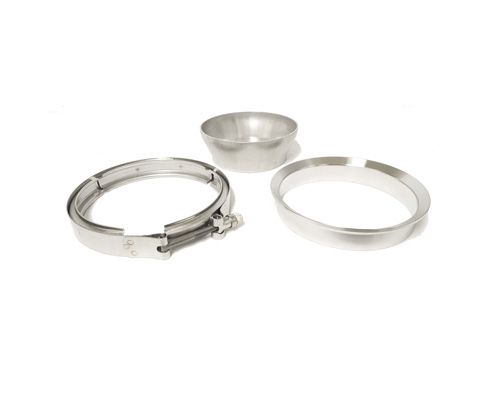 ATP Turbo 4" downpipe marmon flange/clamp/transition set for Borg Warner SSX, SX-E, S400 series T6 divided - CLC-CLA-271