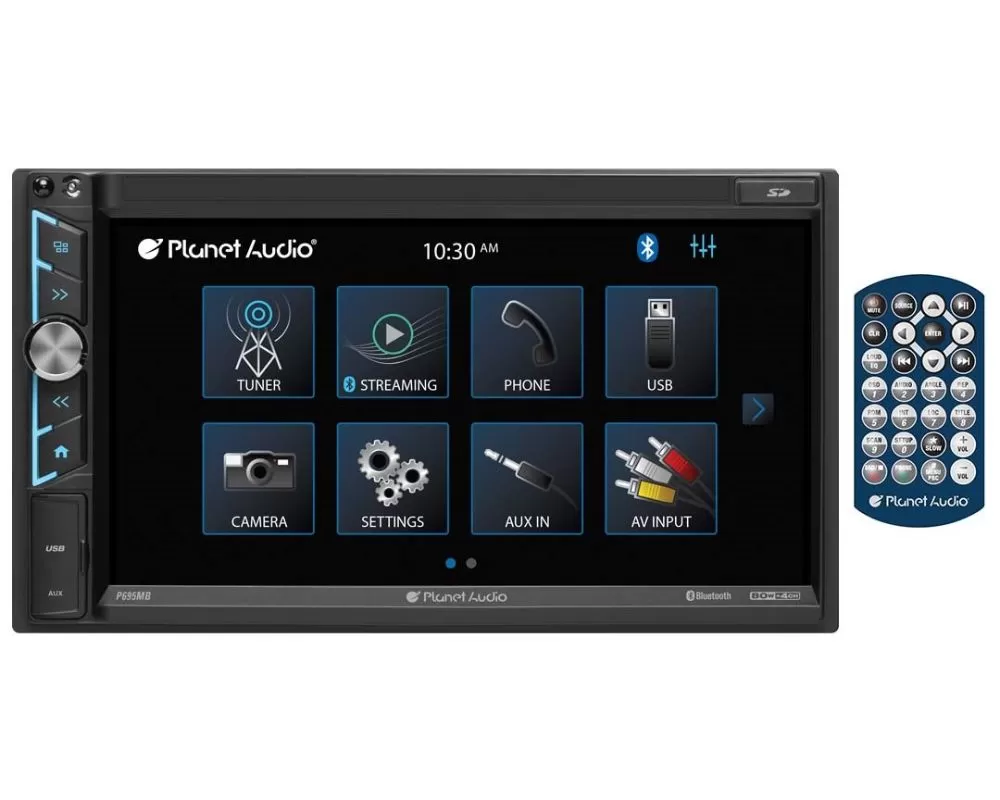 Planet Audio 6.95" D.Din Fixed Face Touchscreen Mechless Receiver With P-Link Phone Mirroring - P695MB