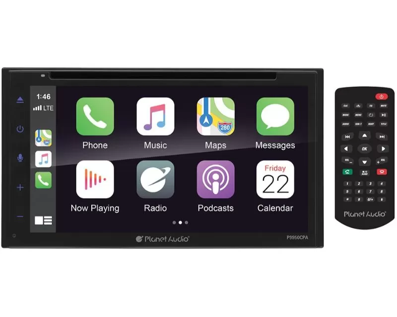 Planet Audio D.Din 6.75" Touchscreen Android Auto & Apple Carplay Am/Fm/Bt/Cd/Dvd - P9950CPA