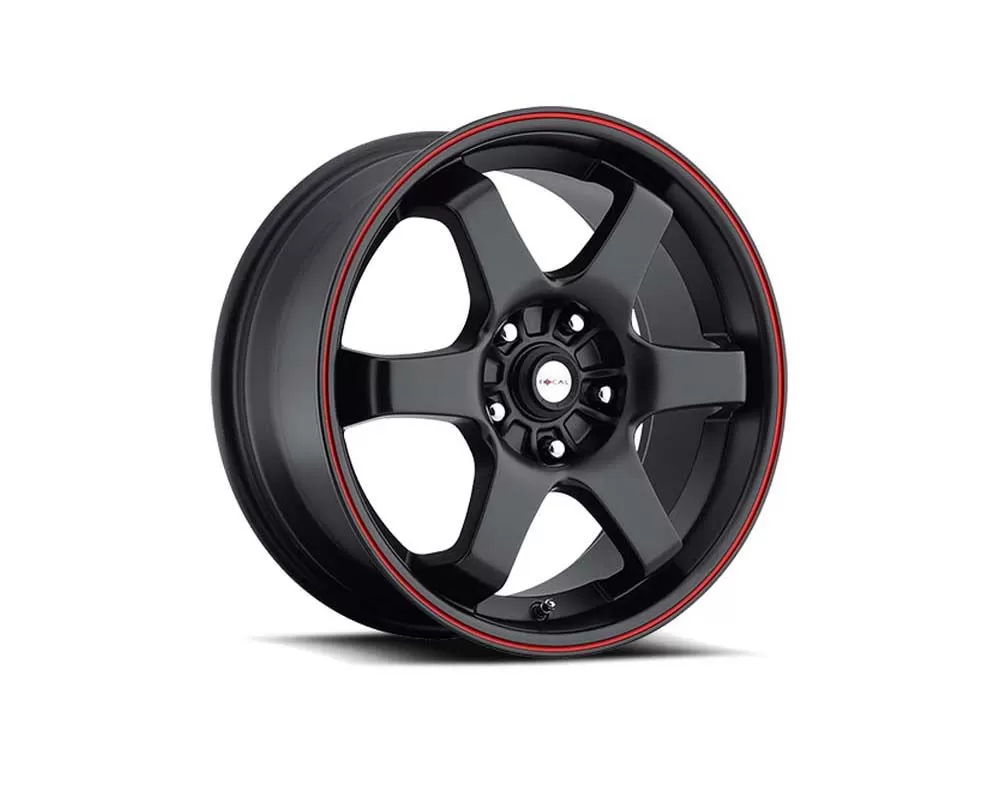 Focal Wheels 421 X Wheel 15x6.5 4x100 38mm Matte Black w/Red Stripe - 421-5603R+38