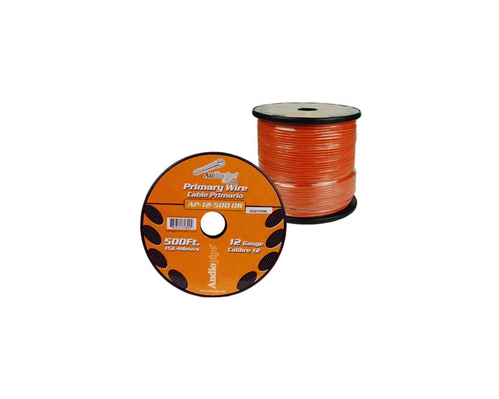 Audiopipe 12 Gauge 500Ft Primary Wire Orange - AP12500OR
