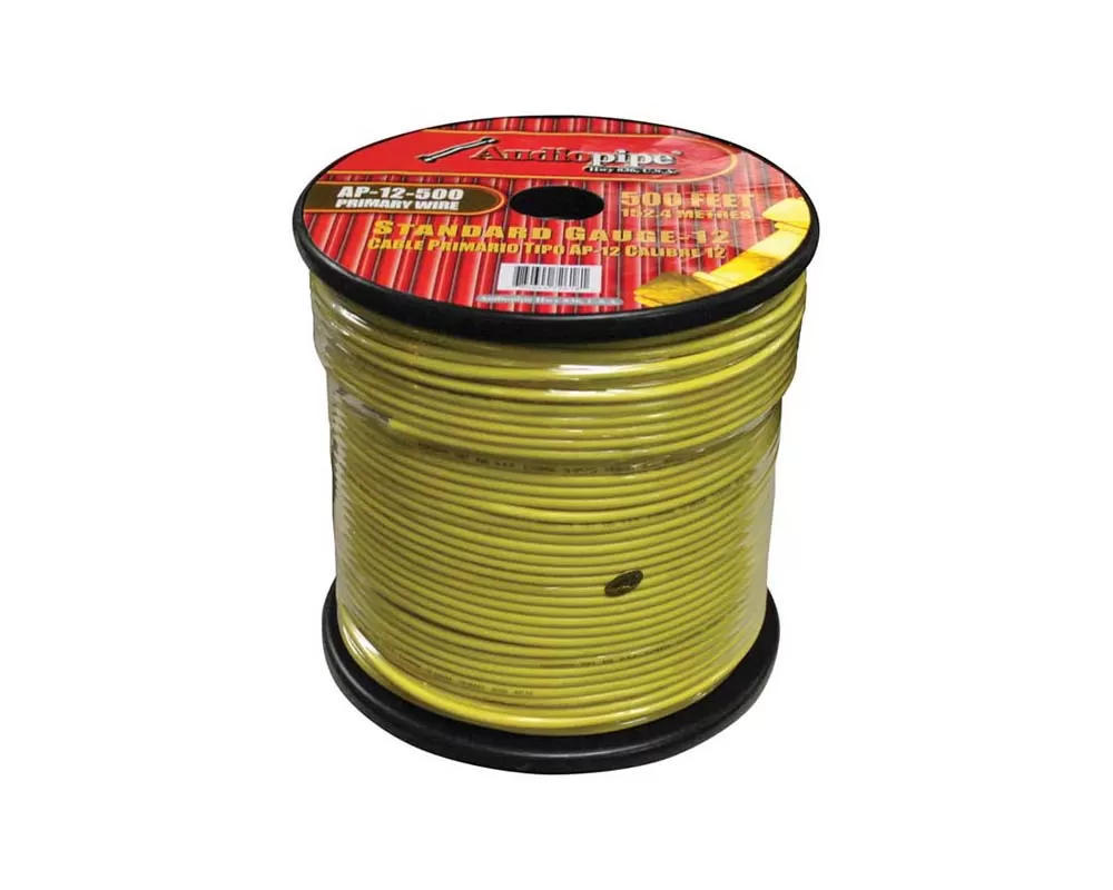 Audiopipe 12 Gauge 500Ft Primary Wire Yellow - AP12500YW