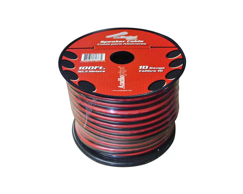 Audiopipe 10 Gauge Speaker Cable 100Ft Black And Red Wire - CABLE10100BK
