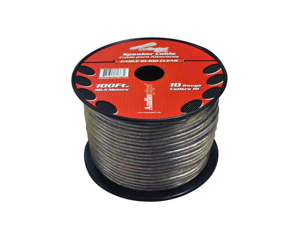 Audiopipe 10 Gauge Speaker Cable 100Ft Clear - CABLE10100CL